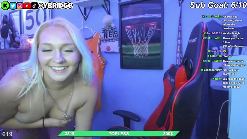 Ybridge Topless Donation Goal Kick Stream Video - LeakedOf.org